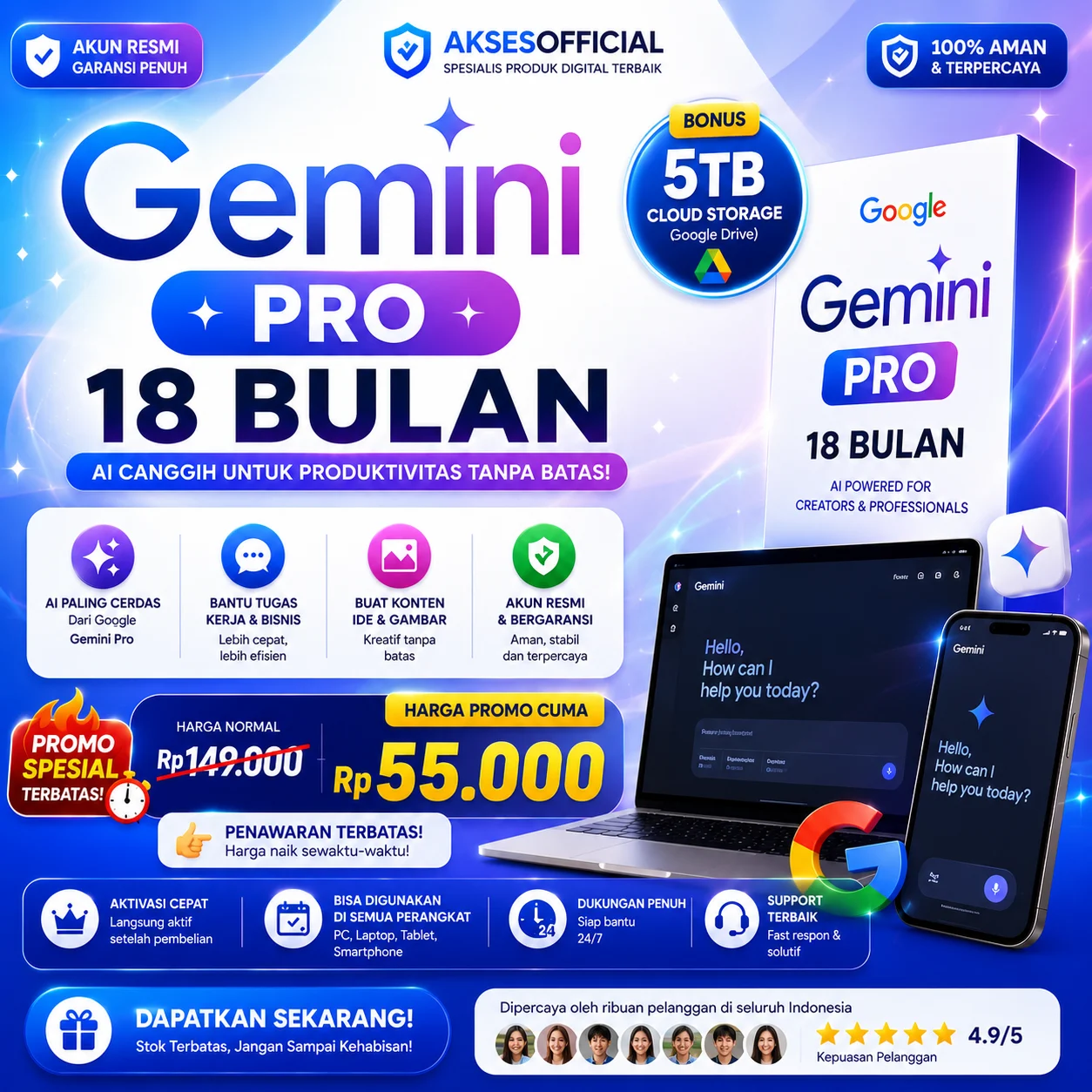 Gemini Pro 18 Bulan
